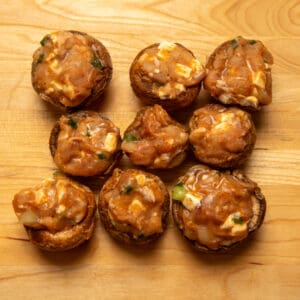 Stuffed Mushrooms w/ Pepper Jack Chicken Sausage (9)